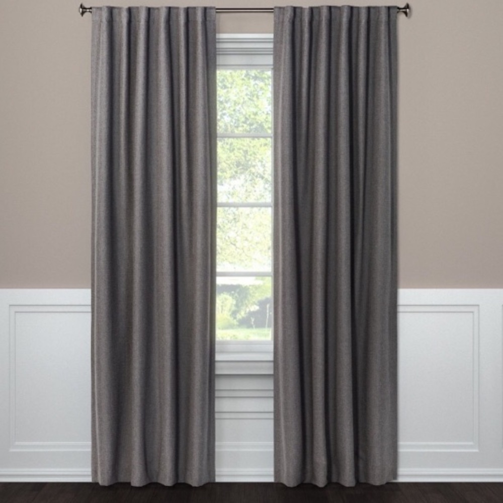 Set of 2 Threshold Gray curtain panels